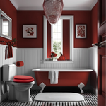 Load image into Gallery viewer, Cush'n Soft Red Padded Toilet Seat Lifestyle Image