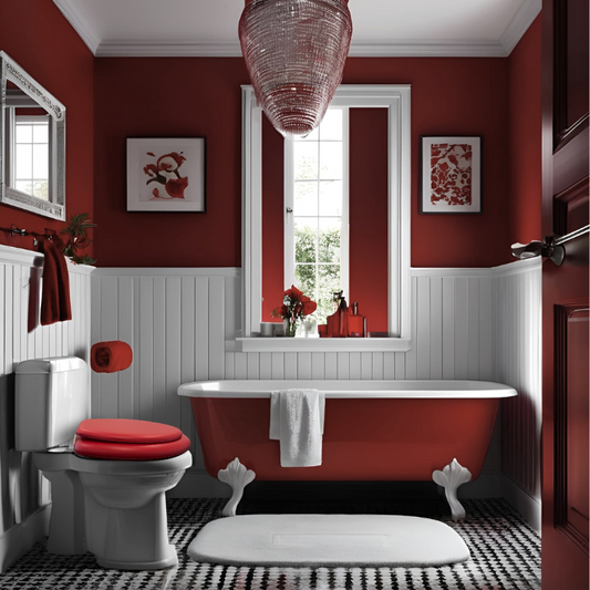 Cush'n Soft Red Padded Toilet Seat Lifestyle Image