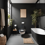Load image into Gallery viewer, Cush'n Soft Midnight Black Padded Toilet Seat Lifestyle Image