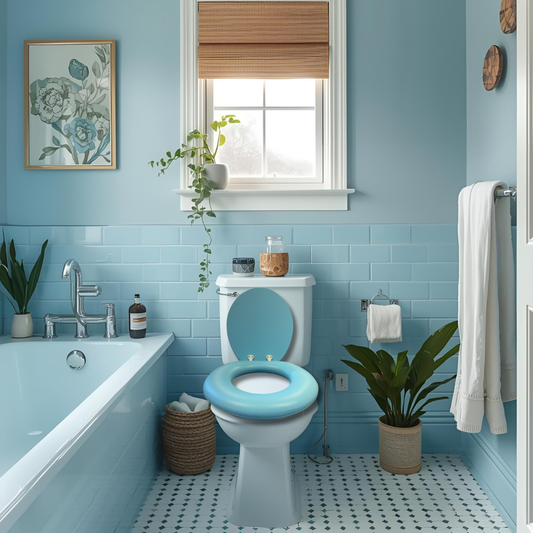 Sky Blue Padded Toilet Seat