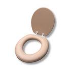 Load image into Gallery viewer, Open Tan floral peacock toilet seat