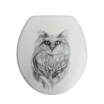 Load image into Gallery viewer, Cush'n Soft Cat on White Padded Toilet Seat