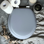Load image into Gallery viewer, Cush'n Soft Mist Grey Padded Toilet Seat