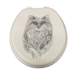 Load image into Gallery viewer, Cush'n Soft Cat on White Padded Toilet Seat