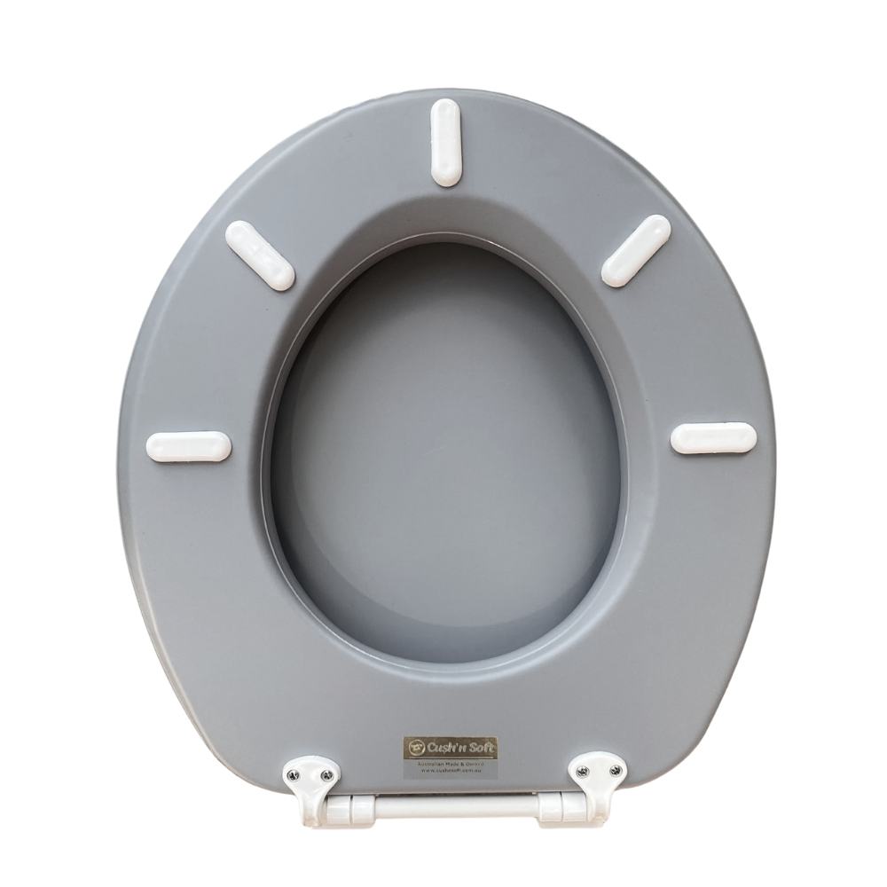 Cush'n Soft Mist Grey Padded Toilet Seat