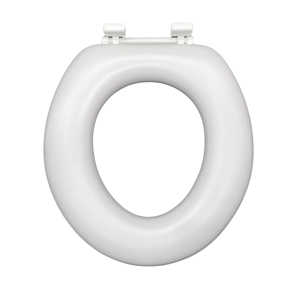 White Padded Toilet Seat No Lid Cush'n Soft
