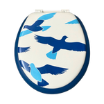 Load image into Gallery viewer, Blue Birds Padded Toilet Seat
