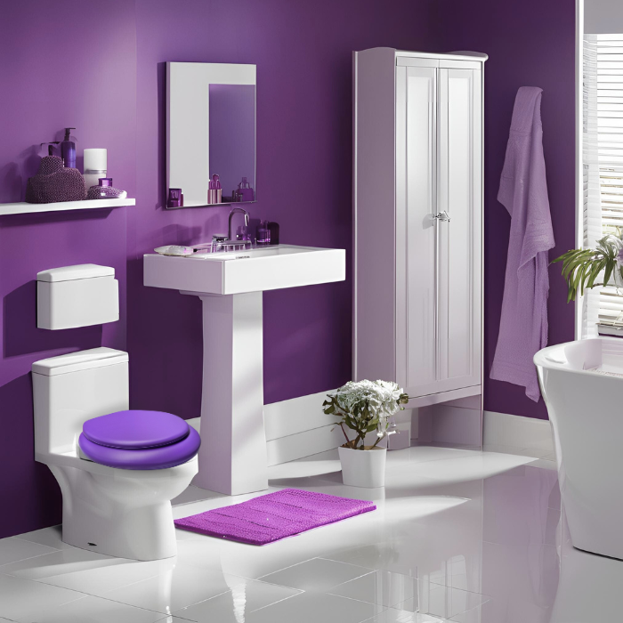 Cush'n Soft Purple Padded Toilet Seat Lifestyle Image