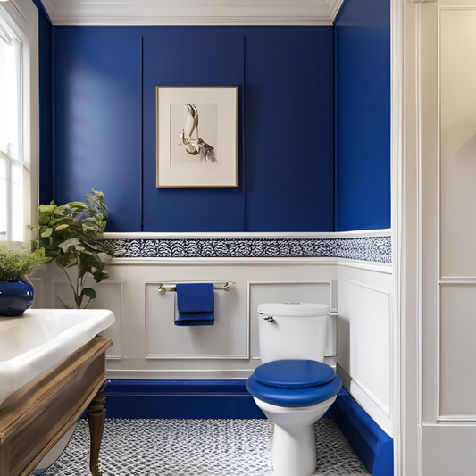 Cush'n Soft Royal Blue Padded Toilet Seat Lifestyle Image