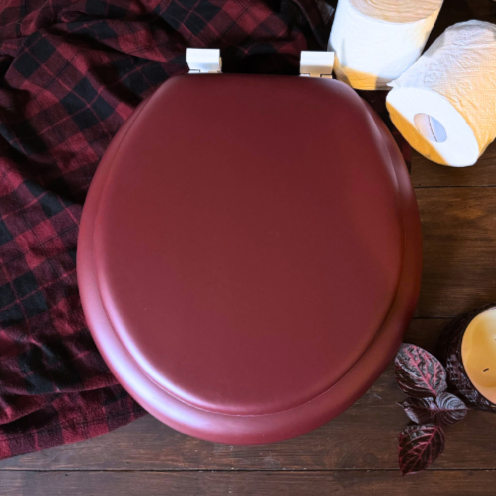 Cush'n Soft Burgundy Padded Toilet Seat