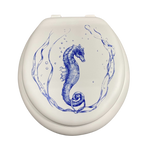 Load image into Gallery viewer, Cush&#39;n Soft Seahorse Pattern Padded Toilet Seat
