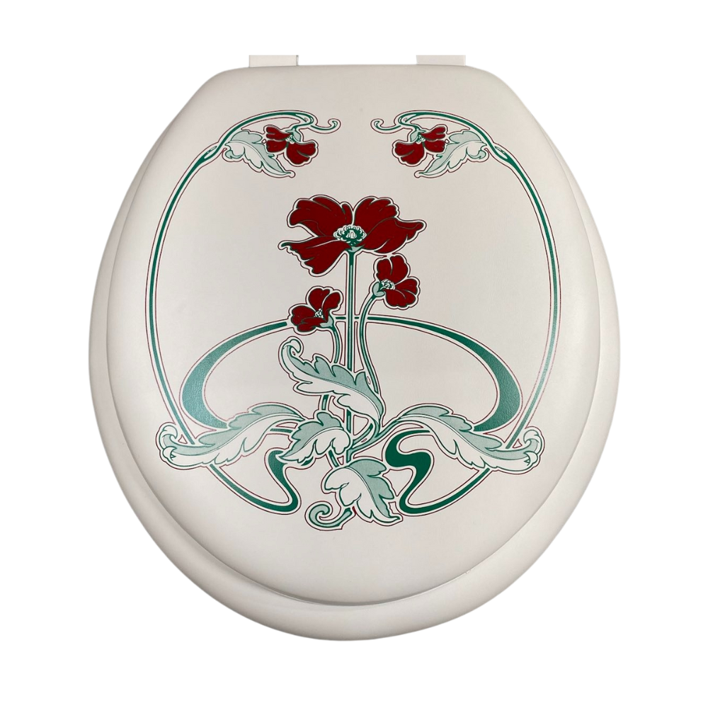 Cush'n Soft Elegant Red Poppy Padded Toilet Seat