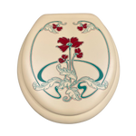 Load image into Gallery viewer, Cush&#39;n Soft Elegant Red Poppy Padded Toilet Seat
