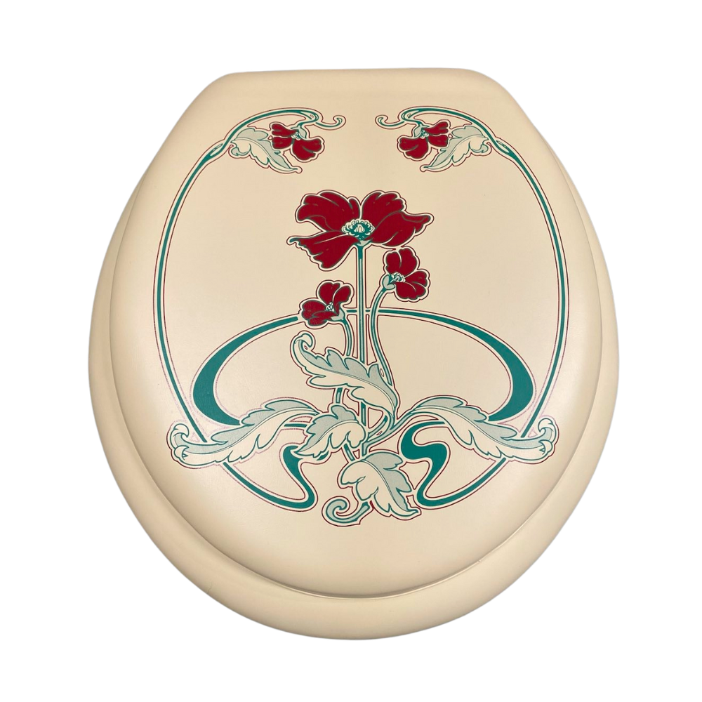 Cush'n Soft Elegant Red Poppy Padded Toilet Seat