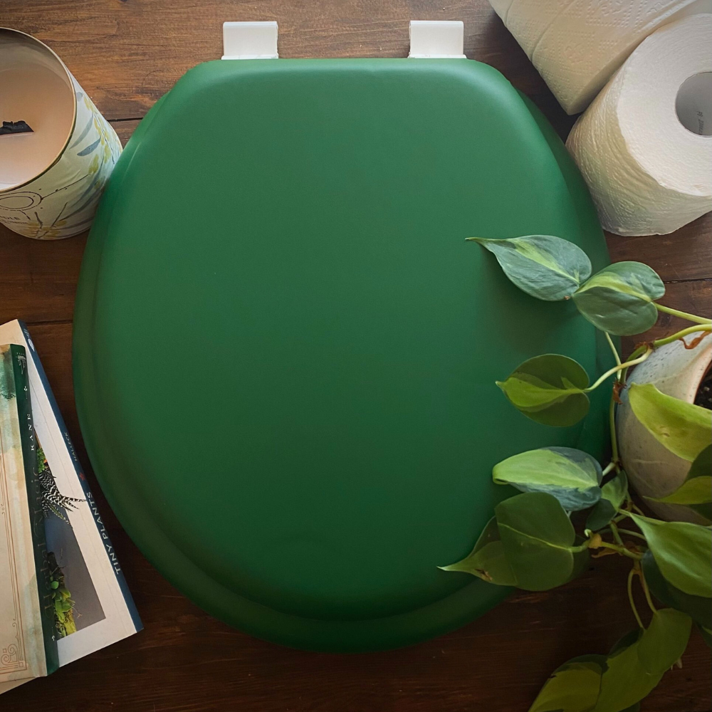 Forest Green Padded Toilet Seat