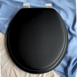 Load image into Gallery viewer, Cush&#39;n Soft Midnight Black Padded Toilet Seat
