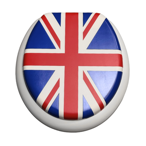White Union Jack Padded Toilet Seat